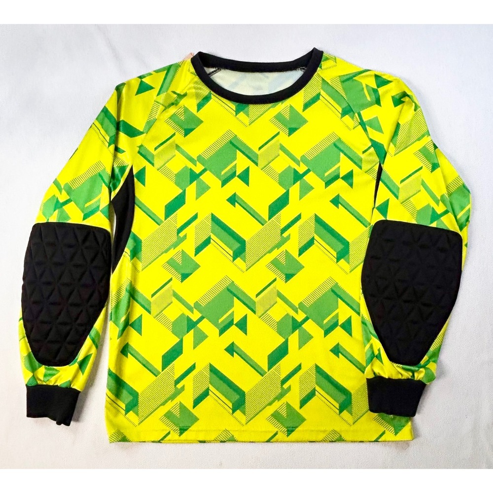 BRAVA Goalkeeper Soccer Long Sleeve Jersey Neon Yellow/Green Size Medium